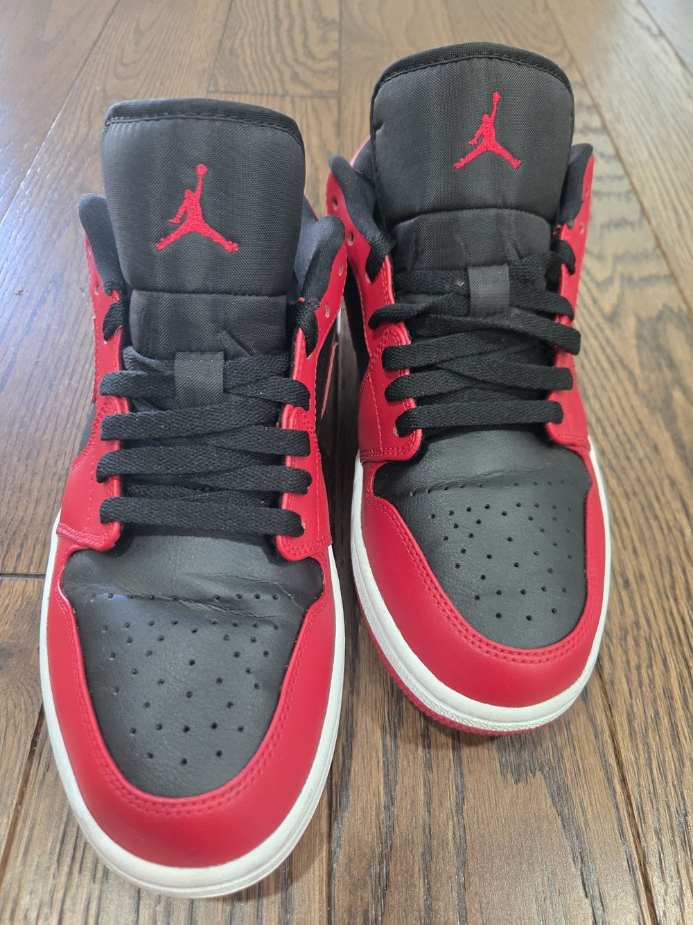 Air Jordan 1 Low Red And Black Sneakers Black and Red Size 9.5